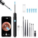 Ear Wax Removal - Earwax Remover Tool עם 8 Pcs אוזניים להגדיר - תעלת האוזן נקייה יותר עם 1080P מצלמה - FSA HSA Eligible - אוזן ניקוי Kit עם 6 Ear Spoon - מצלמת אוזניים עבור iOS & אנדרואיד (שחור)