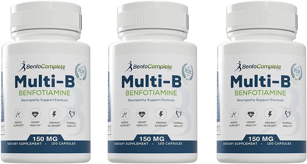 Benfotiamine Multi-B נוירופתיה תמיכה פורמולה עבור התמיכה התזונתית של נוירופתיה - 360 קפסולות - Pack of 3 בקבוקים