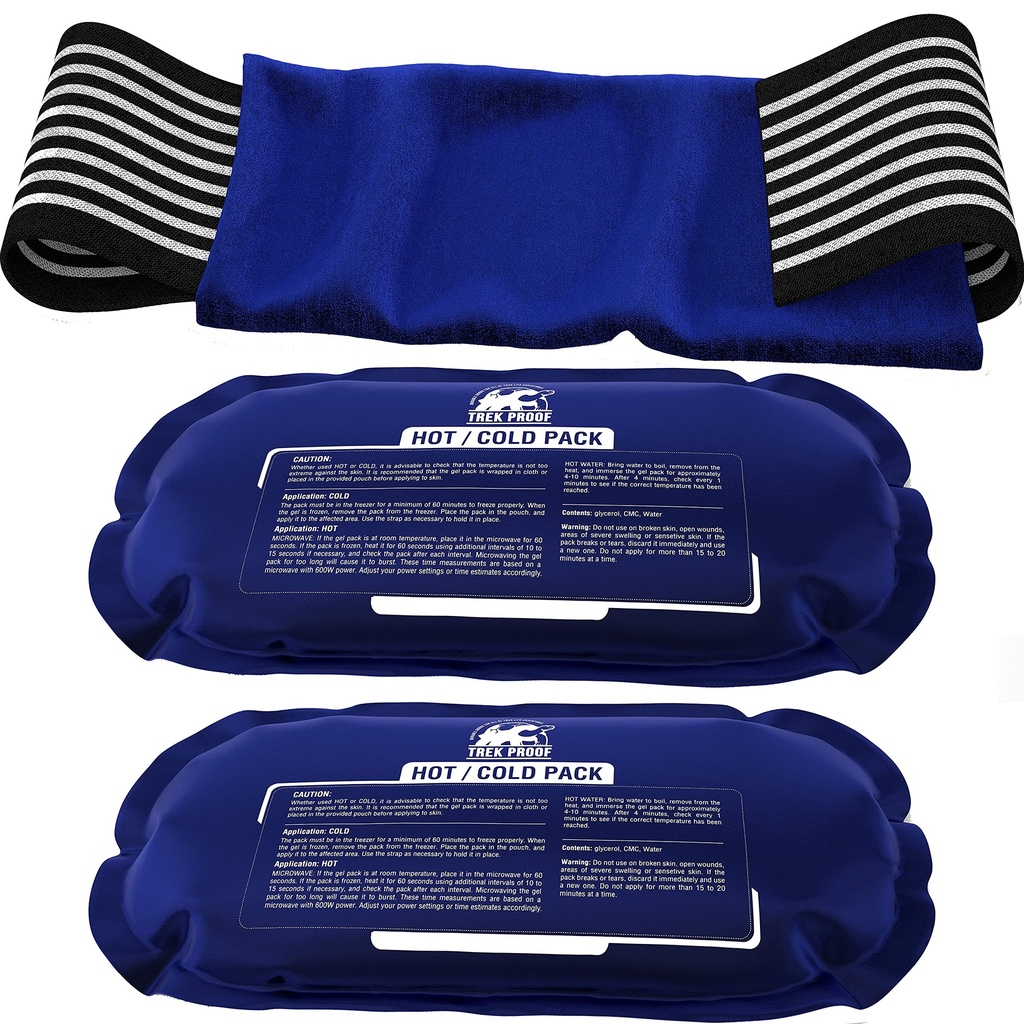 חבילות קרח עבור פציעות Reusable (3-Piece Set) - חם ו Cold Ice Pack Therapy Gel Wrap תמיכה - תמיכה התאוששות, כאבי מפרקים ושרירים - ברכיים, Back & More (3 Piece - Classic)