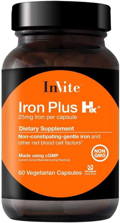 הזמנת Health Iron Plus Hx - תמיכה בתפקוד מערכת החיסון הנכון - 60 יום אספקה - 60 קפסולות צמחוניות (2-Pack)