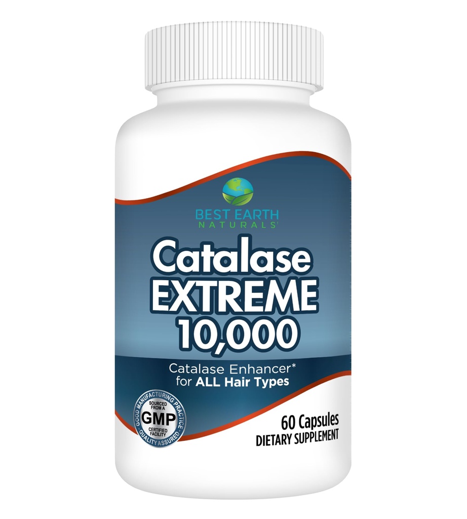 Best Earth Naturals Catalase Extreme תוסף 10,000 עם Saw Palmetto, Biotin, Fo-Ti, PABA - תוספי שיער לשיער חזק - 60 קפסולות (30 ימים אספקה)