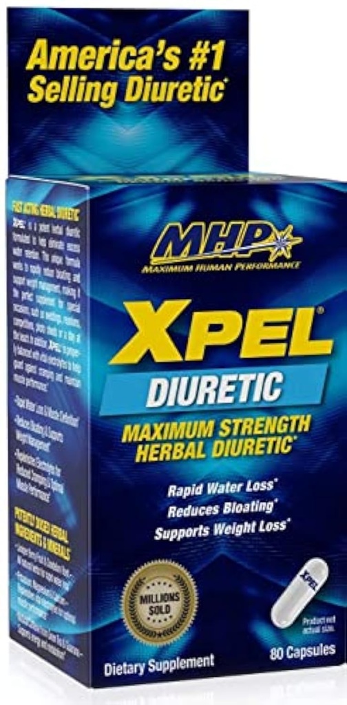 תוסף MHP Xpel Dietary - כוח מקסימלי Diuretic, 80 קפסולות