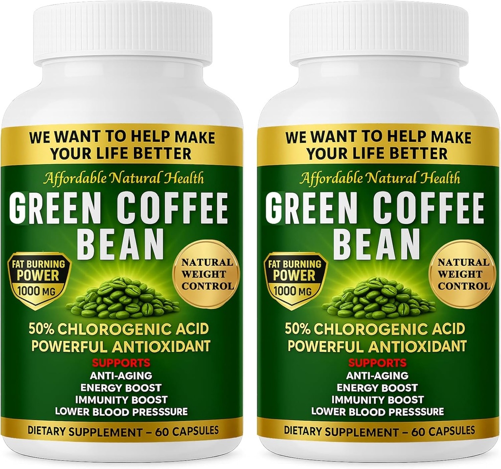 קפה ירוק bean Extract, 100% טהור קפה ירוק bean כמוסות, 50% Chlorogenic Acid, 10,000 מ"ג כוח, 120 קפסולות, 4 חודשים אספקה, non-GMO וגלוטן חינם, מסורתי Herbal תוספת תוספת תוספת תוספת תוספת המסורתית צמחית.