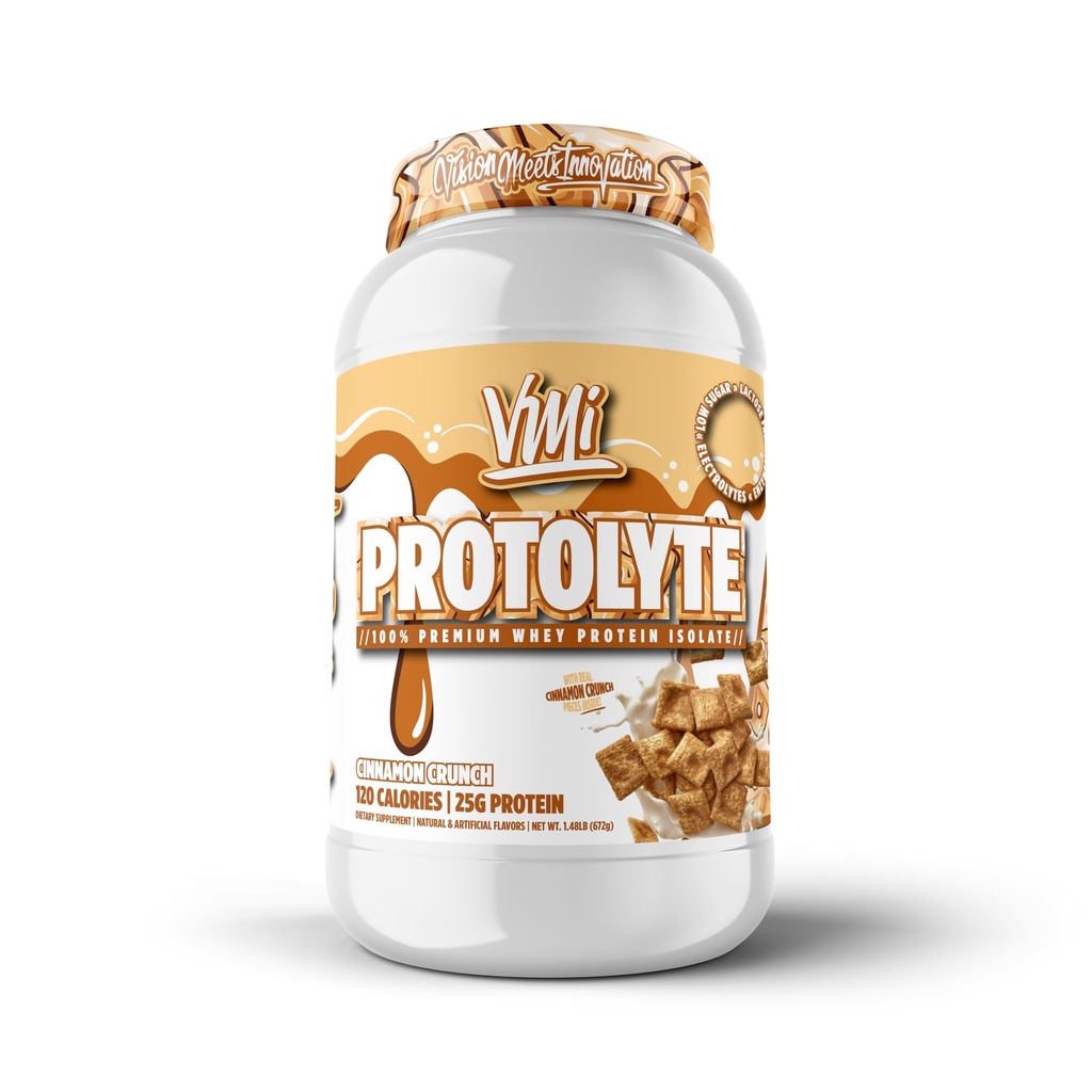 VMI Sports | ProtoLyte Whey Isolate אבקת חלבון | Low Calorie Whey for Weight Loss andשרירים Gain | Enzymes | Non-GMO (1.6 lb, Cinnamon Crunch)