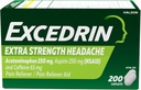 תוספת של כאבי כוח להקלת כאבי ראש, Acetaminophen 250 מ"ג, Aspirin 250 מ"ג, Caffeine 65 מ"ג, כאב Reliever, 200 הרוזן