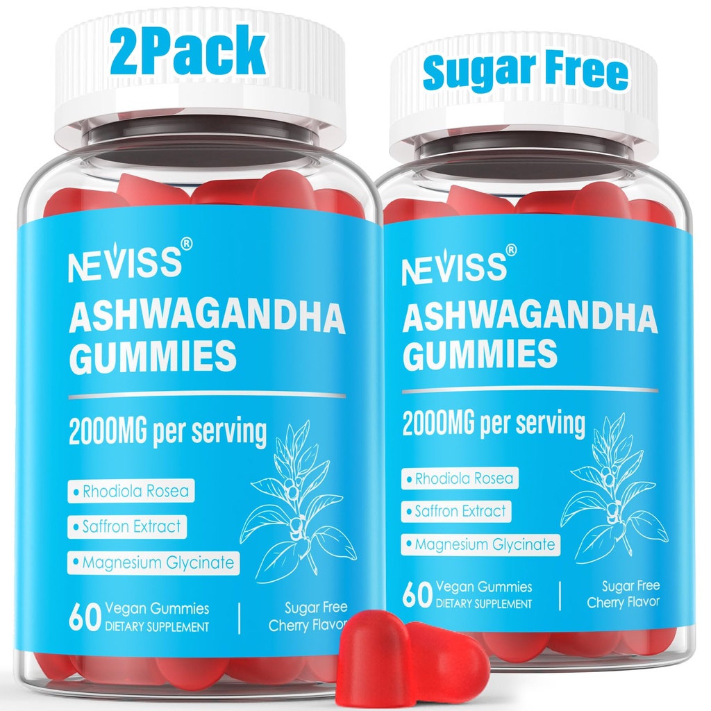 Ashwagandha Gummies, Magnesium Glycinate Gummies 2000 מ"ג למבוגרים, ויטמין B6, Zinc, Rhodiola Rosea, לימון Balm, תמיכה מרגיעה, טבעי Zzz, המוח, סטטי, אנרגיה, סוכר חינם, סוכר חינם, סוכר חינם, סוכר חינם, סוכר חינם.