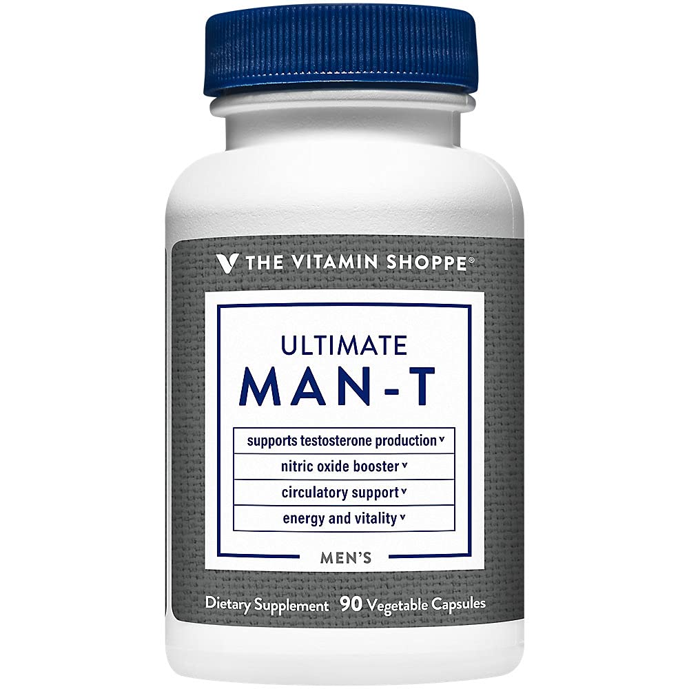 ויטמין Shoppe Ultimate טסטוסטרון - תומך בייצור טסטוסטרון, Boost Nitric Oxide, מקדם Circulation ומקדם אנרגיה ויציבות (90 Veggie Caps)