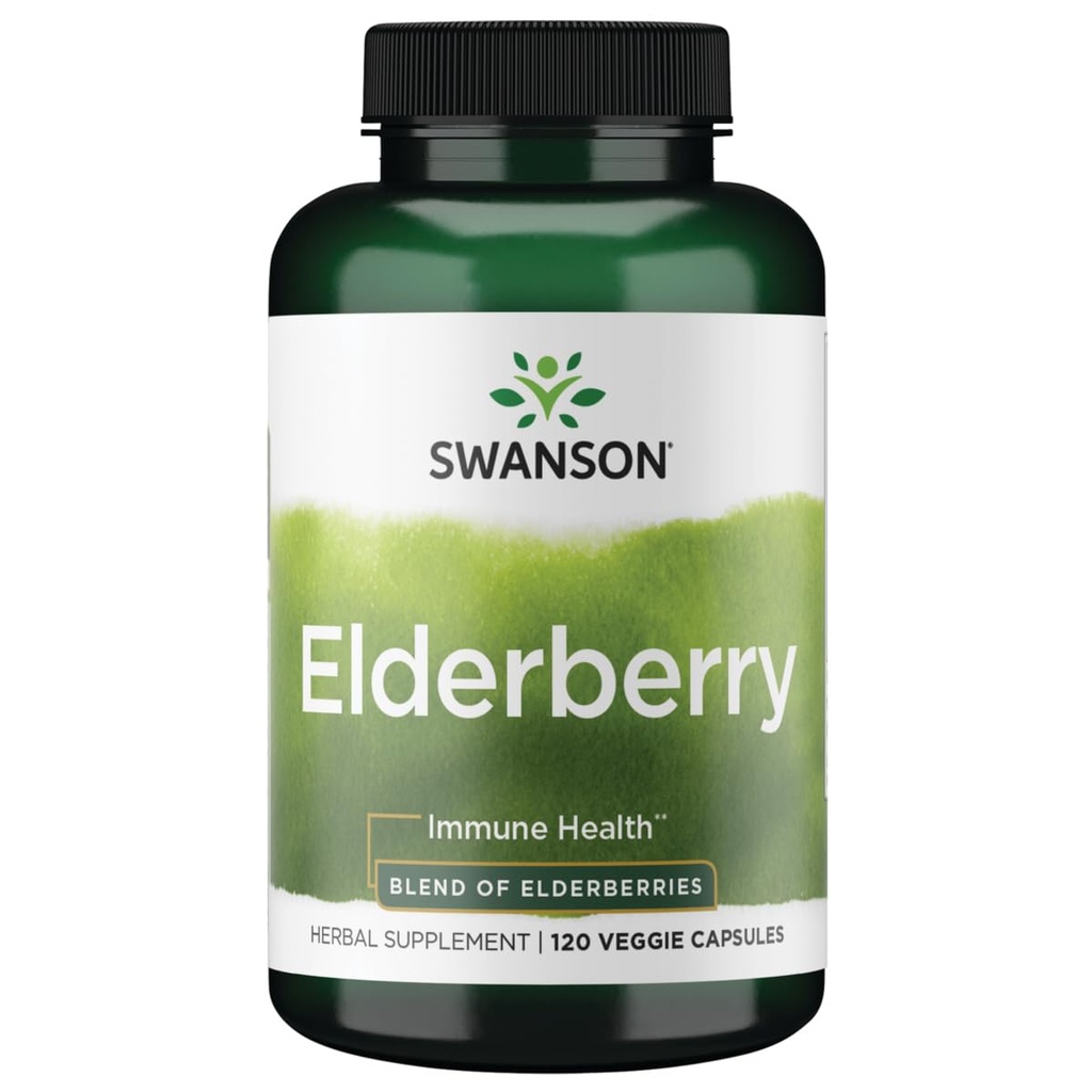 Swanson Elderberry 575 מיליגרם 120 קפסולות Veg