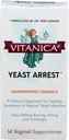 Vitanica Yeast נעצרה, Homeopathic Vaginal Suppositories, עבור תסמיני זיהומים Yeast, Relieves Burning, גירוד & Discharge, עם Boric Acid, Tea Tree Oil & Probiotics, טבעוני (Yמזרח מעצר, 14)