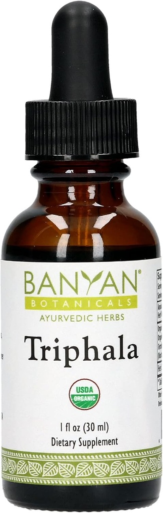 Banyan הבוטנים Triphala נוזל לחלץ - אורגני Triphala לחלץ עם Amla, Haritaki & Bibhitaki - עבור Daily Detox, סדירות & Rejuvenation * - 1oz.