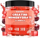 Creatine Monohydrate Gummies 5600 מ"ג עבור גברים ונשים, 120 CT Chewable Creatine חניכיים עבור תמיכה שרירים, אנרגיה Boost, 5.6g של Creatine Monohydrate לשרת - סוכר חינם, טבעוני (Cherry Flavor)