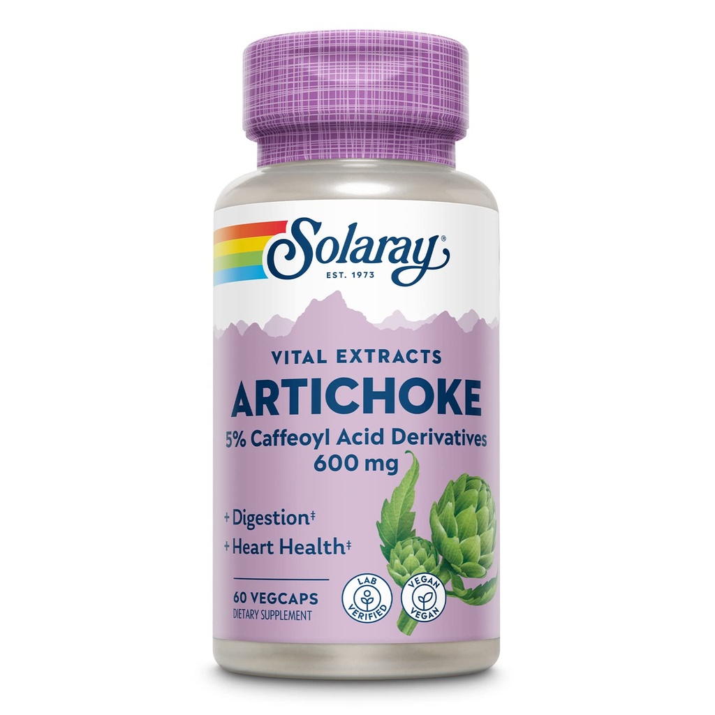 SOLAרי Artichoke Leaf לחלץ 600 מ"ג | מבטיח בטיחות | Liver בריא, Gall Bladder & Digestive Function Support