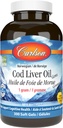 Carlson Labs Cod Liver שמן, ויטמין A נמוך 230 מ"ג אומגה 3, 300 הרוזן