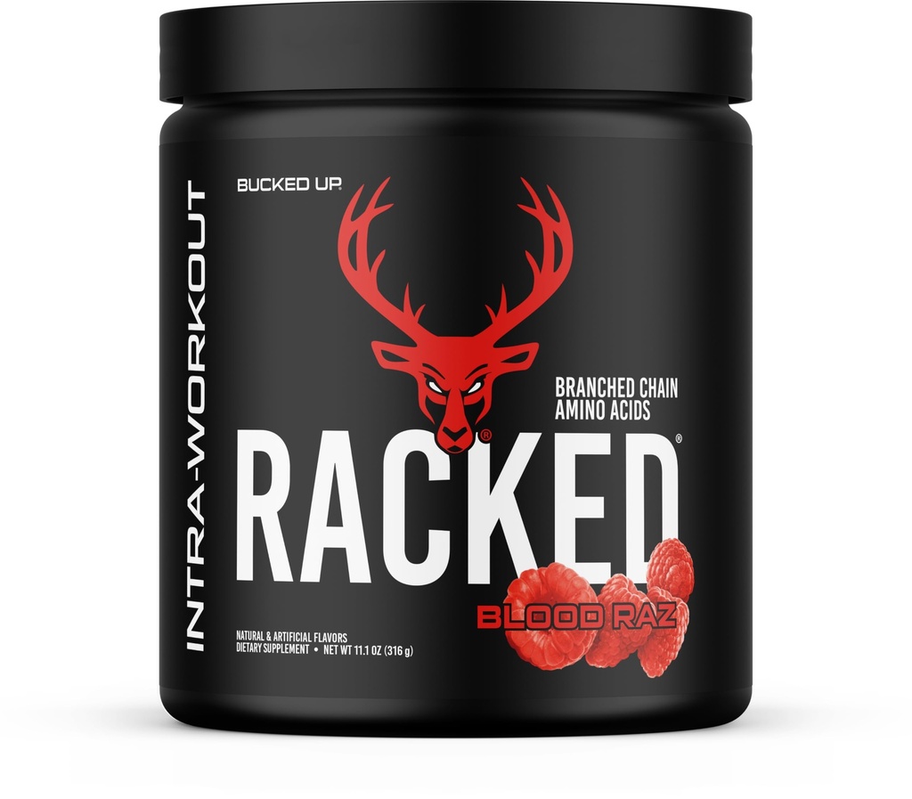 Bucked Up Racked Blood Raz | Intra Workout BCAA 2-1 פורמולה עם L Carnitine Acetyl L Carnitine Turine ו L Tyrosine | Amino Acid אבקת תוספי (30 משרתים)