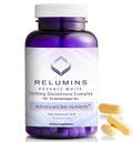 Relumins 1650 מ"ג L-Glutathione Complex with Hyaluronic Acid, Alpha Lipoic Acid, Rose HIPS, ויטמין E & Riboflavin - תמיכה אנטי-חמצן, מושלם עבור Achieving a Holiday Glow, Made in USA - 90 קפסולות