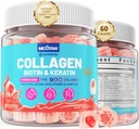 Multi Collagen Filled Gummies for Women Sugar Free Biotin 10000mcg, Multivitamin שיער עור וציפור ויטמינים לצמיחה שיער, עם hydrolyzed Collagen פפtide Keratin Hyaluronic Acid MSM ויטמין B ויטמין B