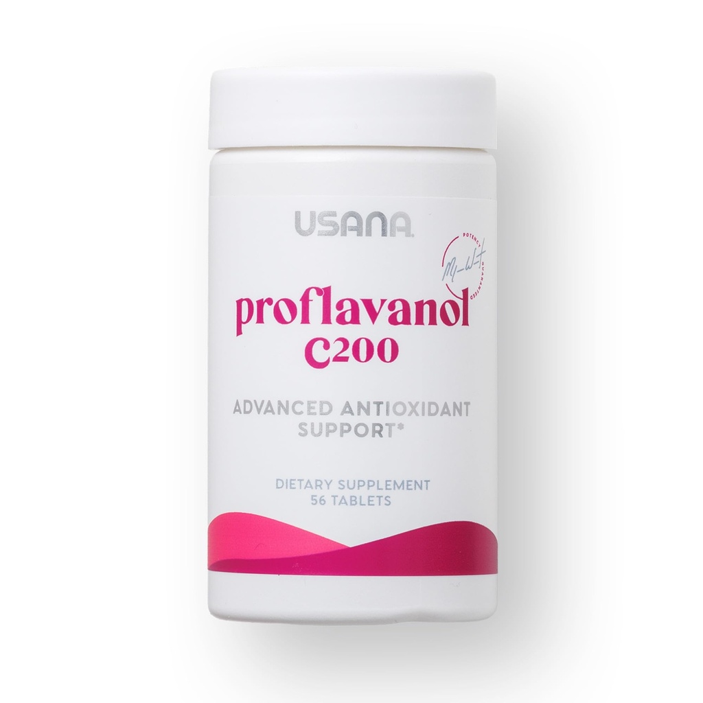 USNA פרופ'lavanol C200 - Advanced Antioxidant עם bioflavanoids ויטמין C לבריאות הלב - 56 טבליות - 28 יום אספקה