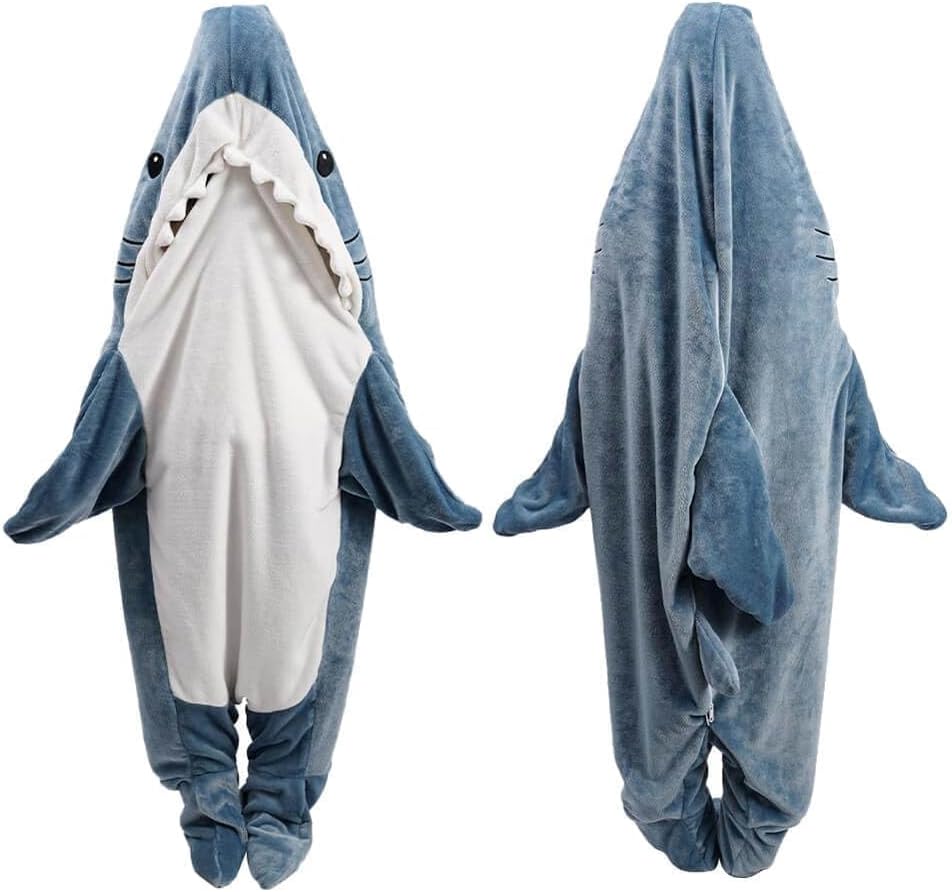 Shark Blanket Hood Hoodie Onesie, Shark Onesie Adult, Shark Sleep Bag for Adult (XL)