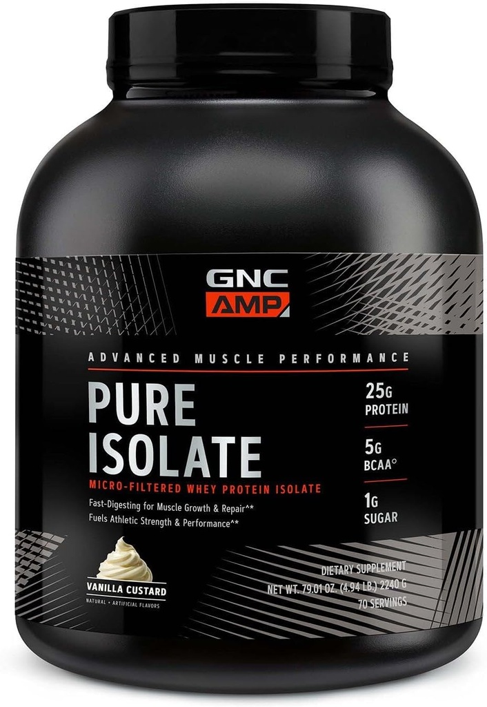 GNC AMP Pure Isolate - Vanilla Custard (70 משרתים)