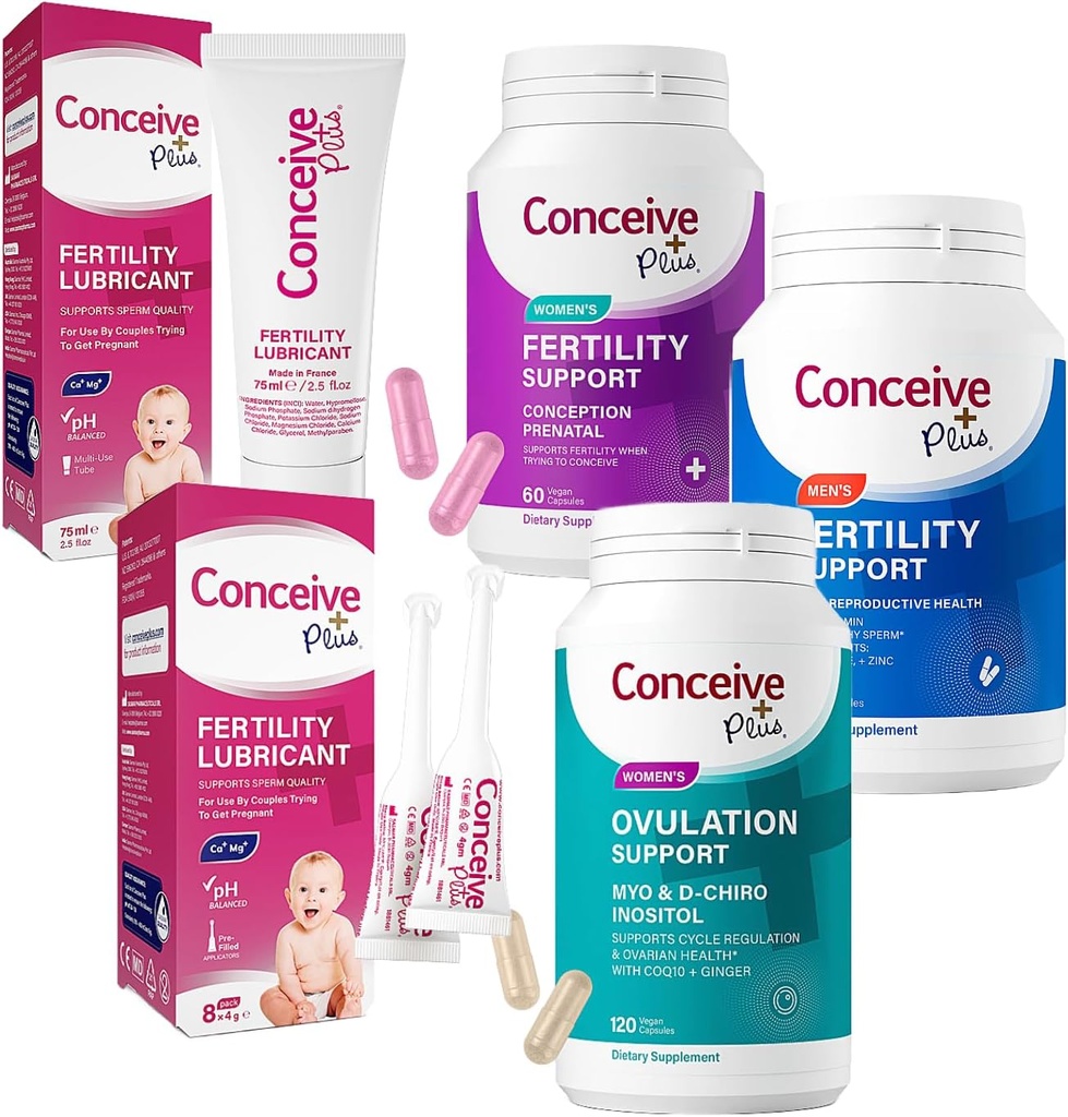 Conceive זוגות Kit TTC פריון שלם בונדלה - מנסה להדביק זוגות תוספי פוריות Kit TTC ו- זרע ידידותי Lubricants