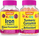 ובכן, כן ברזל + ויטמין C ילדים + Turmeric Curcumin ילדים, חניכיים Bundle - גדול Tasting, ויטמין תוסף, Gluten Free, GMO חינם, Chewable Gummy