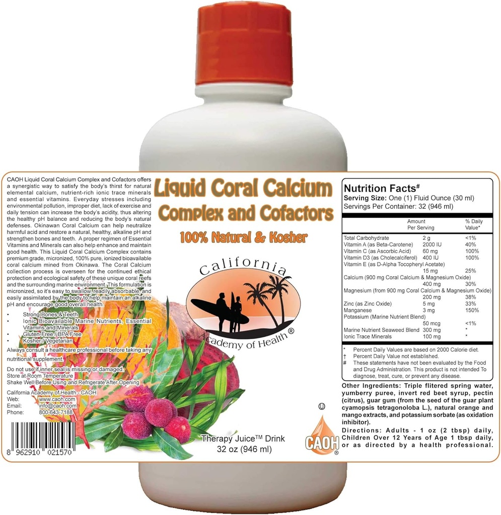 נוזל אלמוג Calcium Complex ו-Cofactors 32 oz מ CAOH
