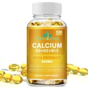 תוספת כוח 4in-1 Calcium 600 מ"ג + ויטמין D3 5000o + K2 + B12 תרכובת טבעית עבור העצם ו Immune בריאות, 120 Softgels, 60 יום אספקה
