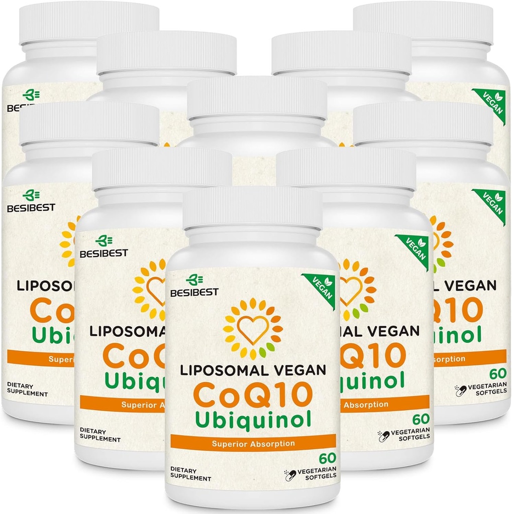 1000 מ"ג Liposomal CoQ10 Ubiquinol, 600 טבעוני Softgels, High Absorption Ubiquinol CoQ10 תוספת, Active Antioxidant Form של Coenzyme Q10 for Heart and Energy Production