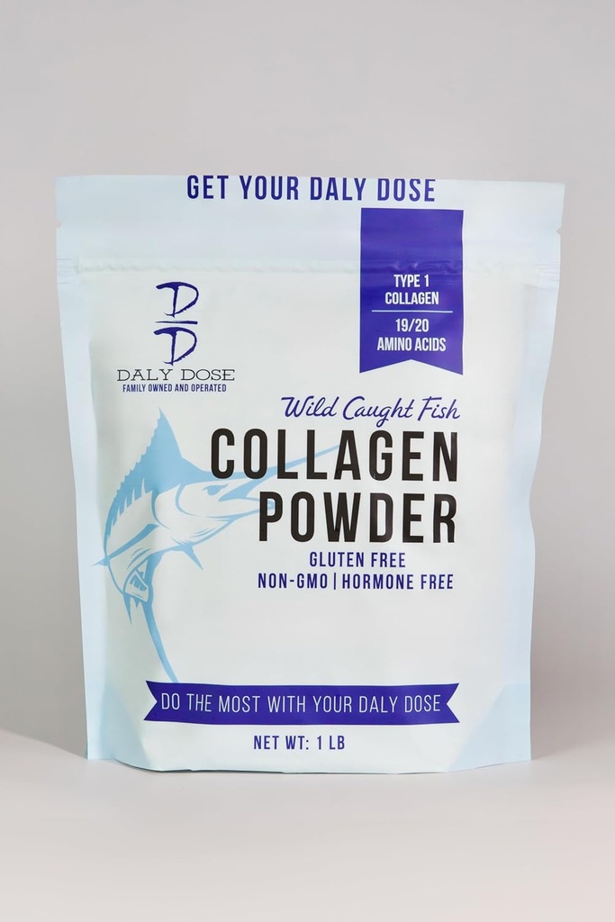 Fish Collagen, 1lb Bag, 37 משרתים, 12g של Protien Per משרת, Gluten Free, Keto ו- Paleo Friendly, 0 Sugar, non-Irradiated