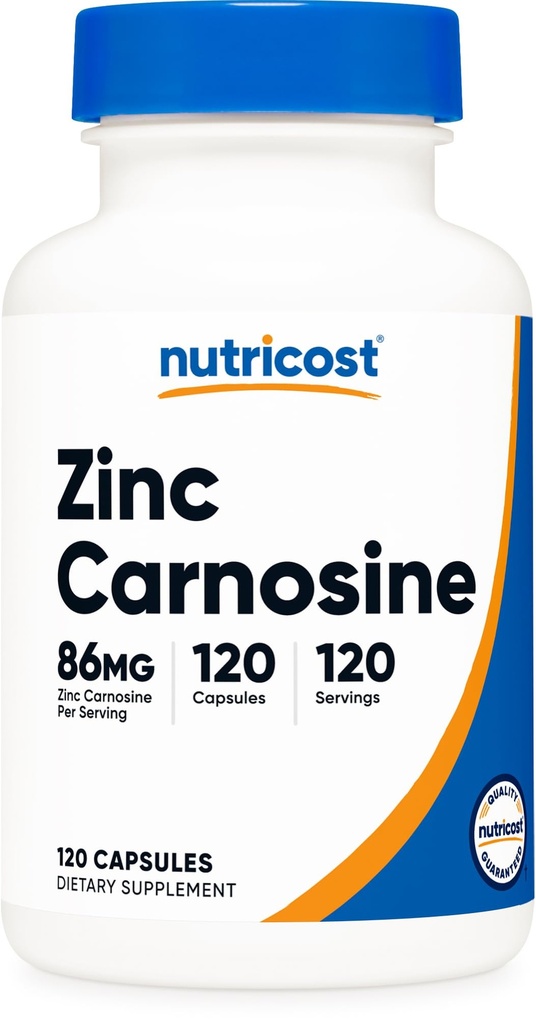 מזון זול Zinc Carnosine 86mg, 120 קפסולות - non-GMO, גלוטן חינם, Zinc L-Carnosine תוסף