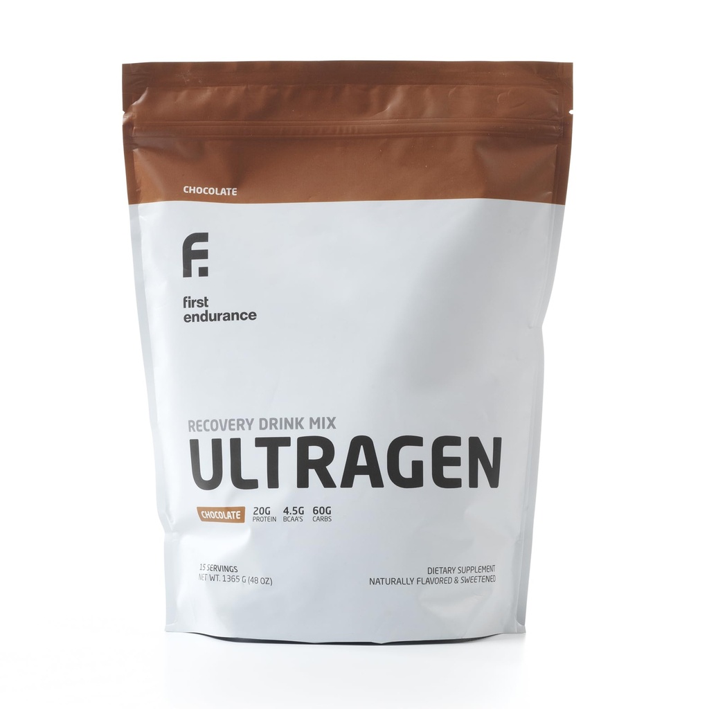 FIRST ENDURANCE Ultragen Workout Recovery אבקה, מיקס חלבונים, Boosts אנרגיה, Accelerates Recovery | שוקולד, 15 משרתים