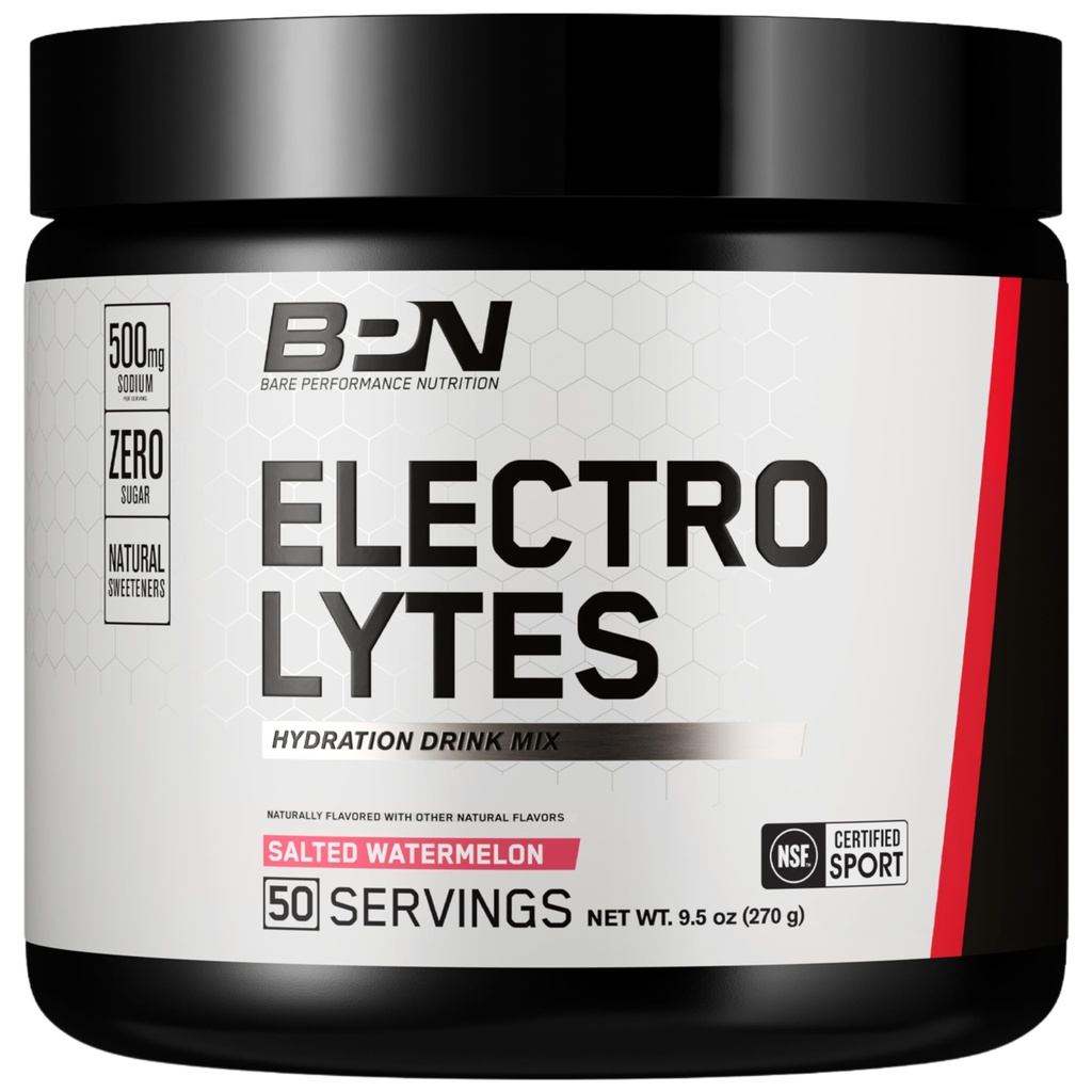 BARE PERFORMANCE NUTRITION BPN Electrolytes hydrotion לשתות לערבב | סוכר חינם אלקטרוליטה אבקה | 500 מ"ג Sodium לכל המשרתת | באופן טבעי מתוקן | 50 משרתים