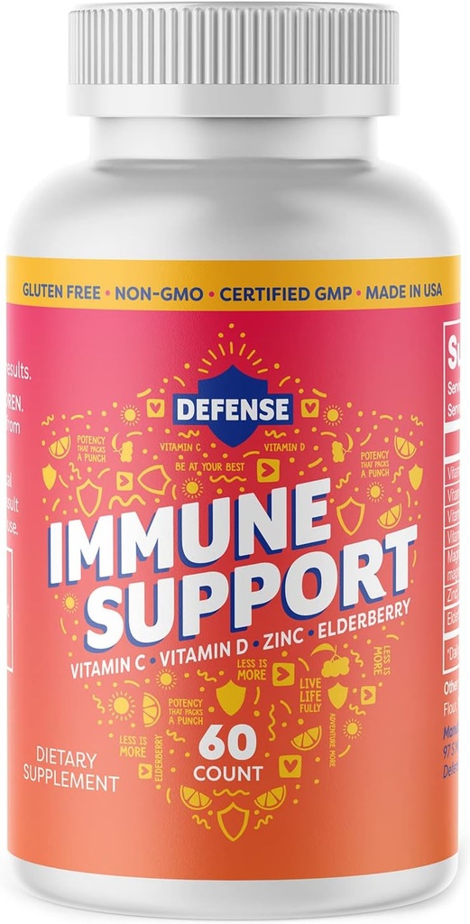 תוספת למבוגרים | 30 יום אספקת Immunity Booster לגברים ונשים עם ויטמין C, Zinc, Elderberry, ויטמין D3, Daily Antioxidant Boost, non GMO, Gluten-Free |