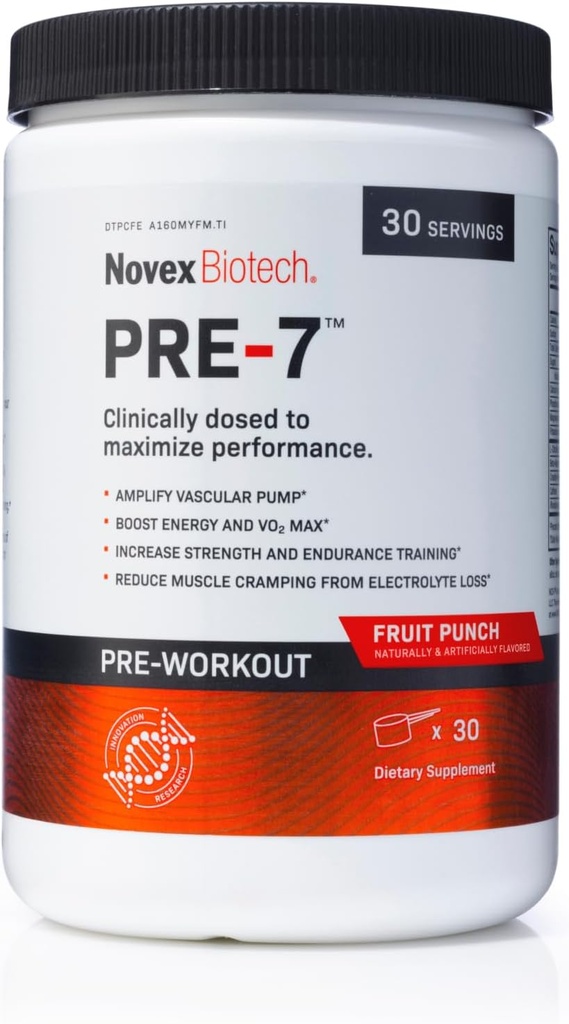 נובטקס Biotech Pre-Workout אבקת עבור גברים - Boost Energy, Focus, ו- VO2 max, הידרציה תמיכה במהלך פעילות ממושכת *, פירות פונצ'ן