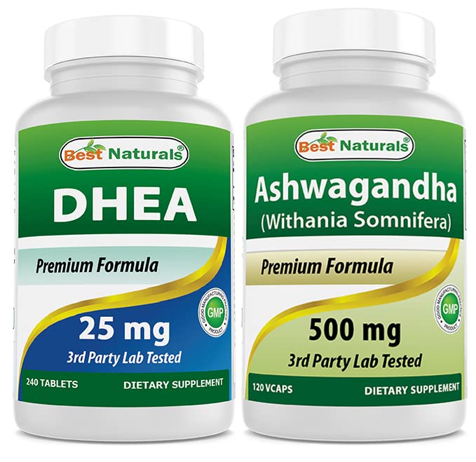 Best Naturals Dhea 25mg & Ashwagandha Extract 500 Mg