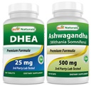 הטבע הטוב ביותר Dhea 25mg & Ashwagandha לחלץ 500 Mgg