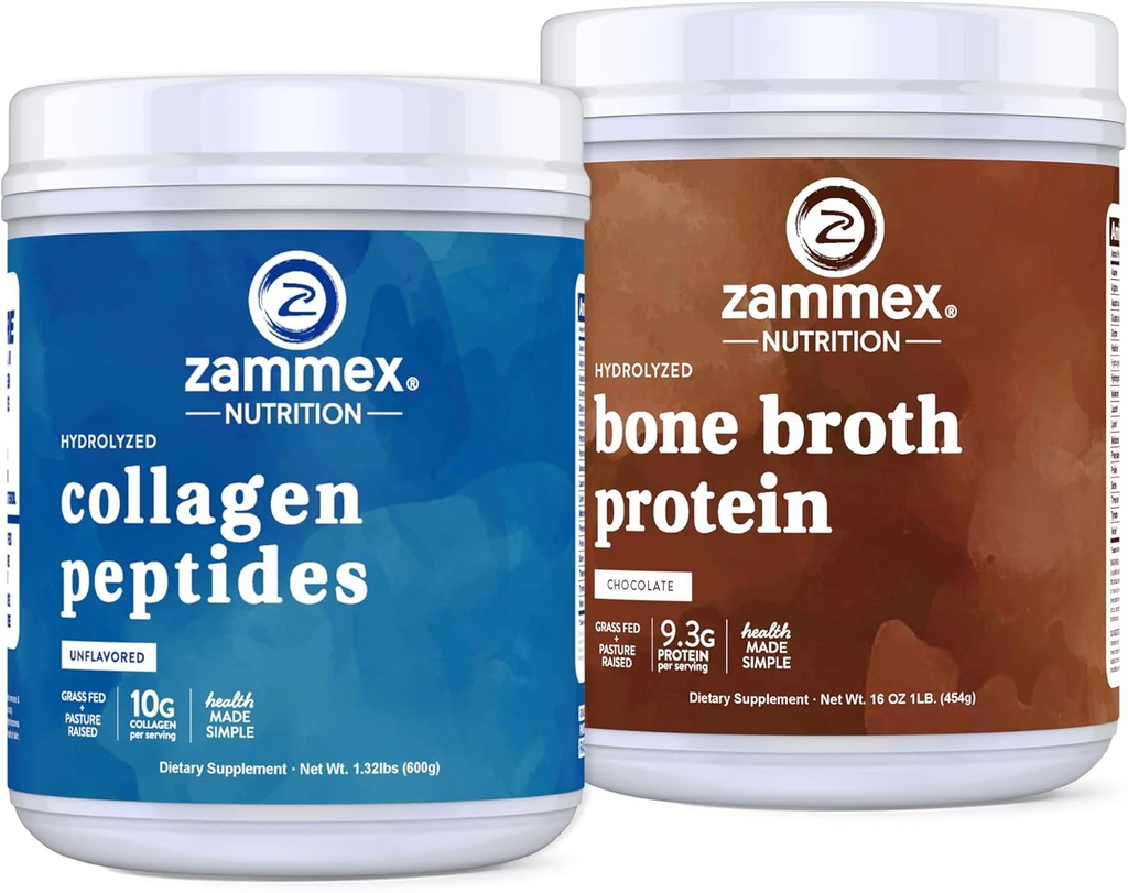 Zammex Collagen Peptides+Chocolate Bone Broth אבקת