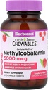 BlueBonnet Nutrition Earth Sweet ® Chewables, cellActive® Methylcylobalamin, Raspberry, 5,000 mcg, 60 טבליות צ'כוסות