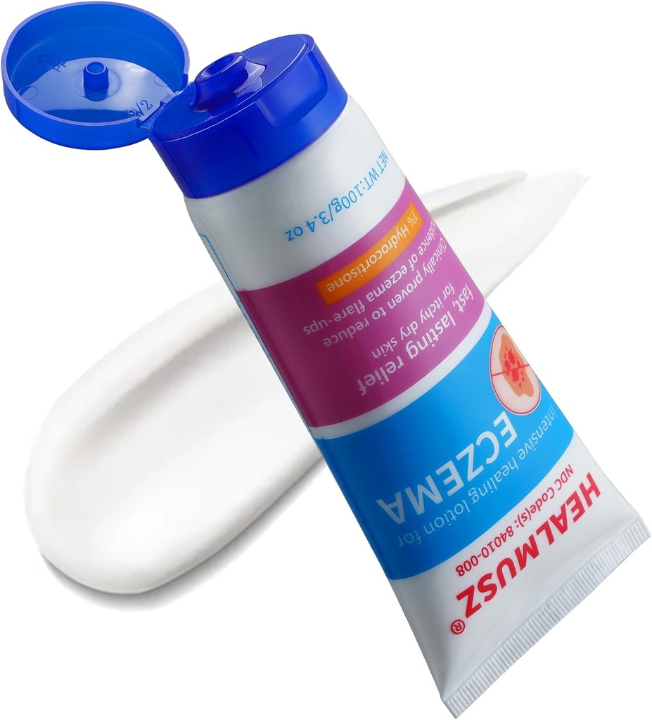 HEALMUSZ Eczema Treatment Cream עם 1% hydrocortisone ו 0.5% Nifedipine 3.40 Ounce Eczema Therapy. עדכון, בלעדית למכירה