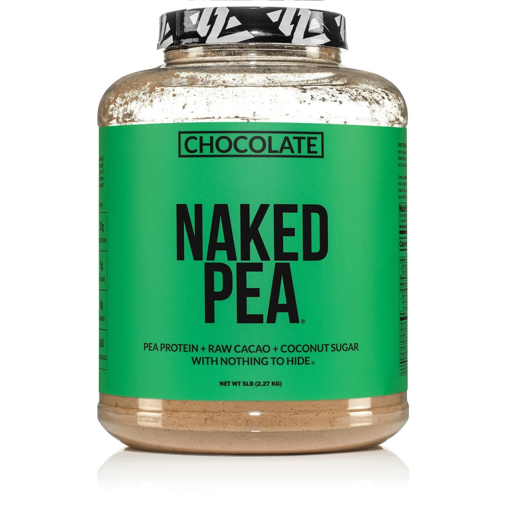 שוקולד תזונה NAKED Nutrition Pea חלבונים Isolate - 5Lb Bulk, NSF מוסמך, צמחי מבוסס, חלבון צמחוני וטבעוני. Easy to Digest, non-GMO, Gluten Free, Lactose Free, Soy Free