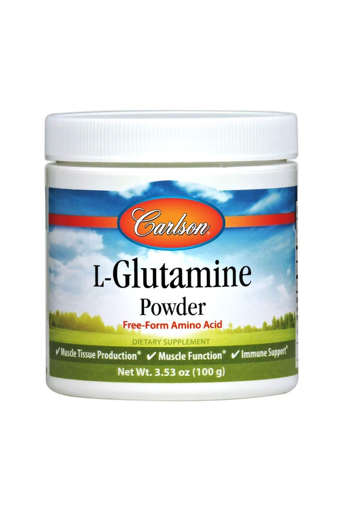 קרלסון - L-Glutamine אבקה, Free-Form Amino Acid, 3 גרם, שריר Tissue הפקה ותפקוד, Immune Support, 3.53 oz (100 גרם)