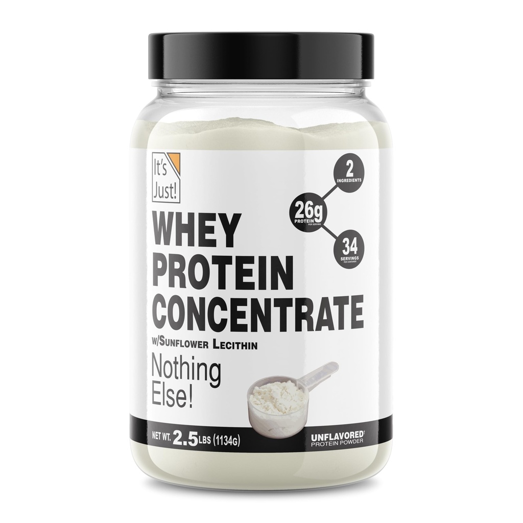 זה פשוט! 100% חלבון Whey חלבון ריכוזrate, המיוצר בארה"ב, Premium WPC-80, לא הוסיף פלאברס או ממתקים מלאכותיים (2.5 פאונד, Unflavored)