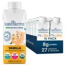 KATE FARMS אורגני תזונה שקד, וניל, 8g של חלבון, 27 ויטמינים ומינרלים, משקה החלפת Meal, חלבונים שקד, Gluten Free, non-GMO, 8.45 Fl oz (Pack של 12)