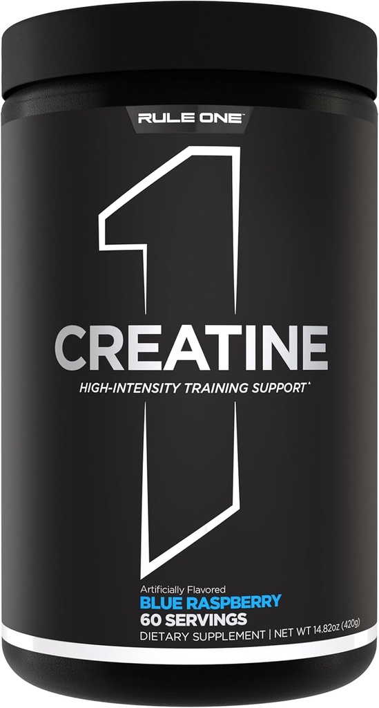 כלל 1 אבקת Creatine - Pure Micronized Creatine Monohydrate עבור פעילות אינטנסיבית גבוהה ו- Lean Body Mass תמיכה, פלמורed ו unflavored (60 משרתים, Blue Rasperry)