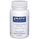 Pure Encapsulations L-Glutamine 500 מ"ג - תוספת לתמיכה Immune ו- Digestive, Gut Health ו Lining, Metabolism, ותמיכה שרירים * - עם Free-Form L-Glutamine - 90 קפסולות