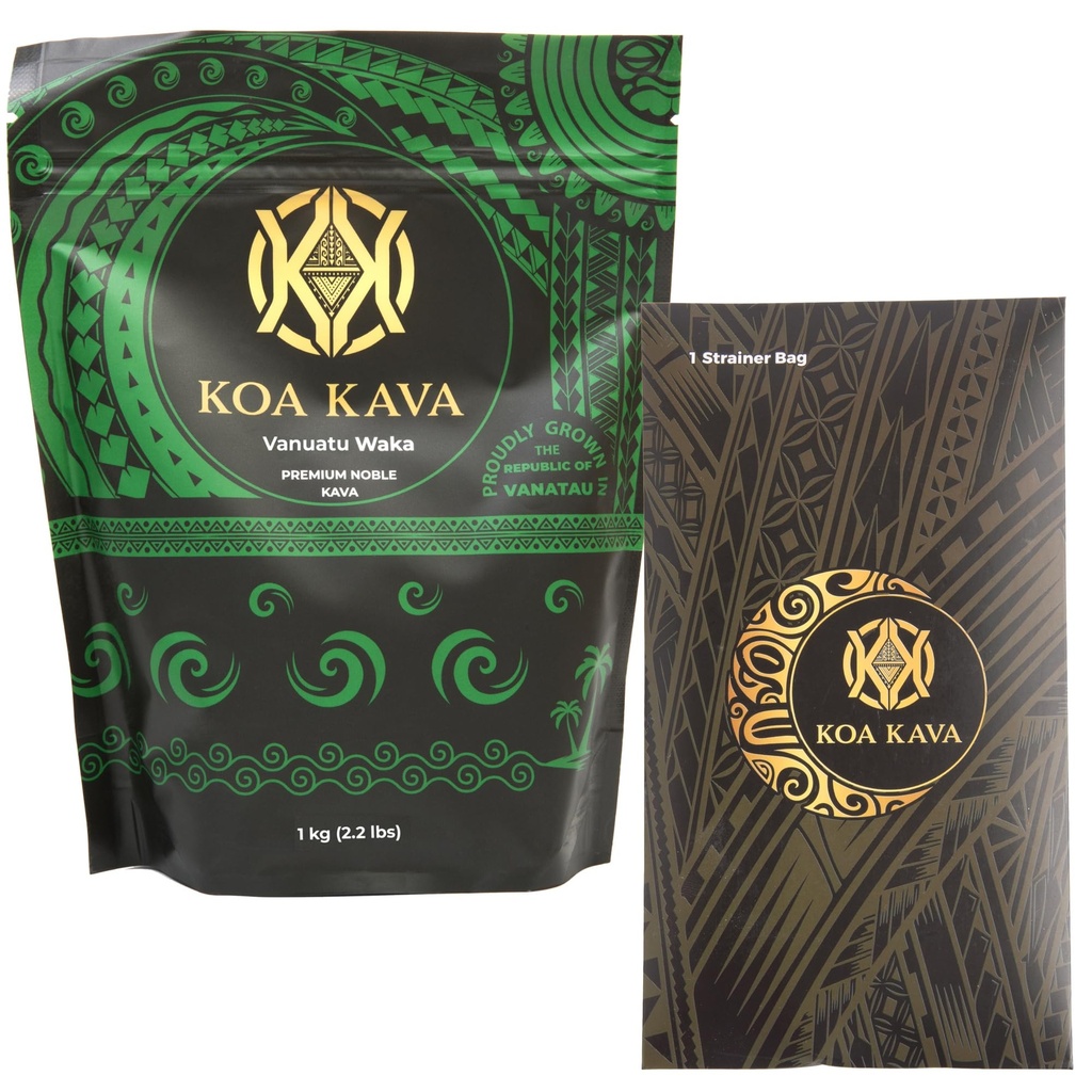 1 קיללו (2.2 פאונד) Vanuatu Waka Kava עם סטרינר מושך
