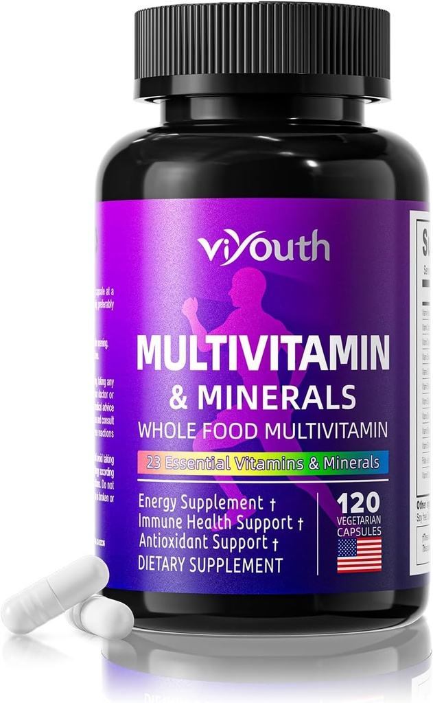 Multivitamin for Women and Man, המשרת 13 ויטמינים חיוניים, 9 מינרלים, Ashwagandha ו Choline, עוזר לשפר את המשמעת, לשמור על Vitality ולשפר את בריאות העור, 120 קפסולות