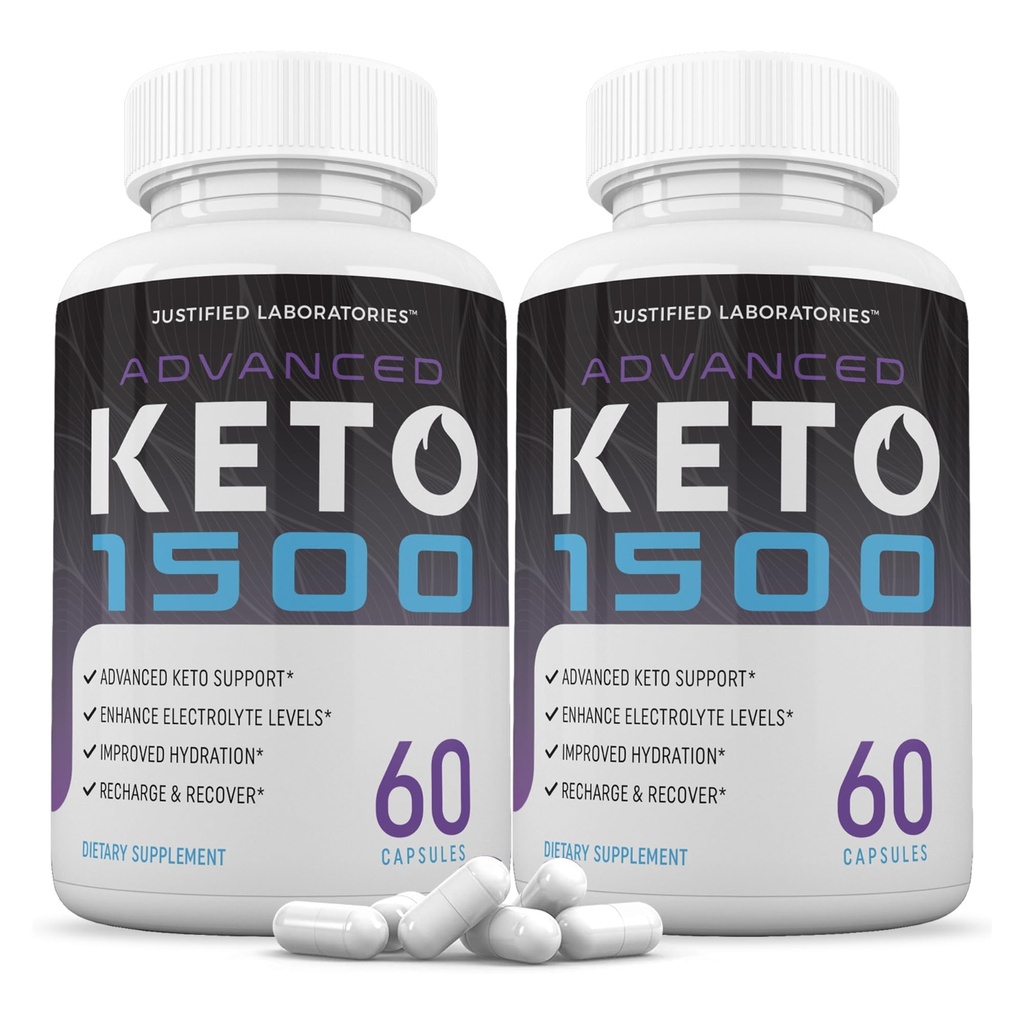 מעבדות מוצדקות (2 Pack Advanced Keto 1500 Keto Pills 1275MG New & משופר פורמולה מכיל Apple Cider Vinegar תוספת שמן אבקת שמן זית בתולה ירוק מעל 120 קפסולות