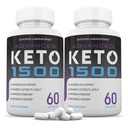 מעבדות מוצדקות (2 Pack Advanced Keto 1500 Keto Pills 1275MG New & משופר פורמולה מכיל Apple Cider Vinegar תוספת שמן אבקת שמן זית בתולה ירוק מעל 120 קפסולות