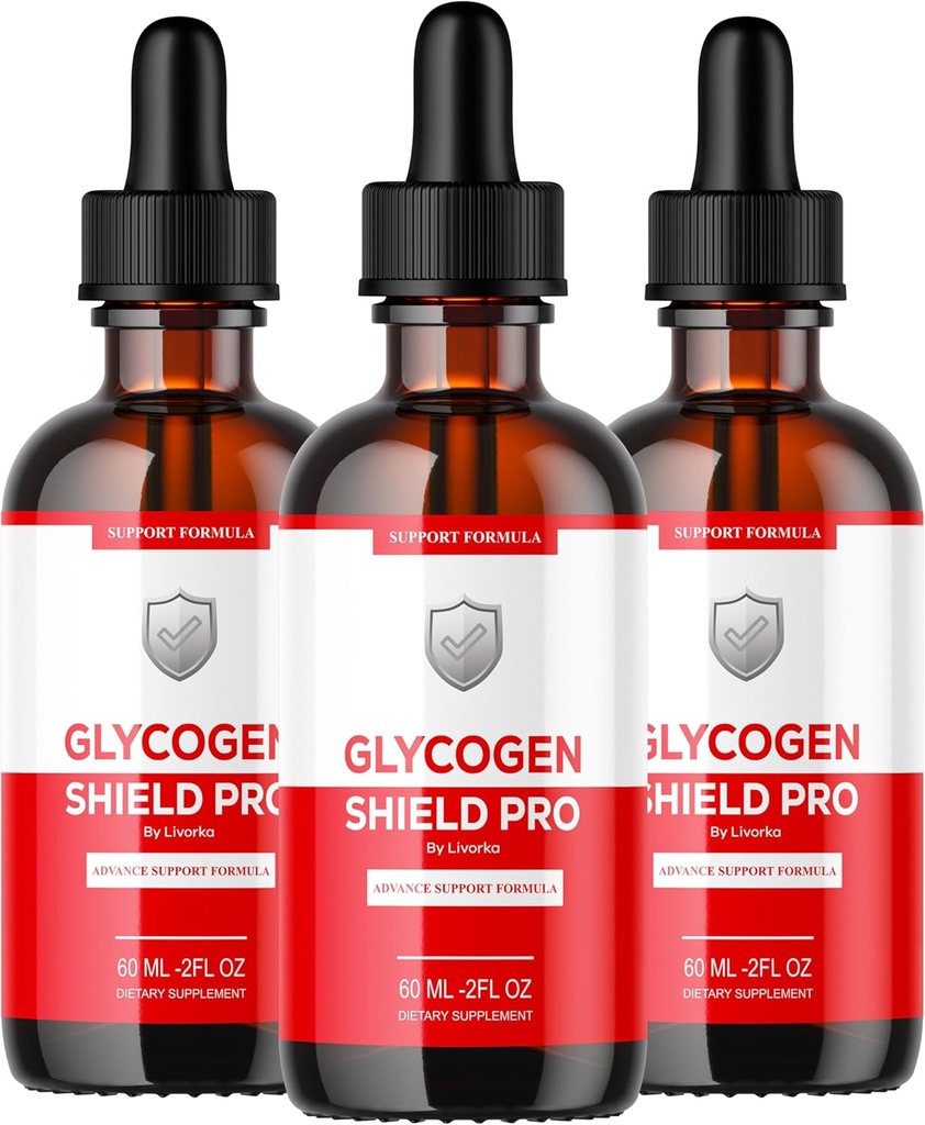 (3 Pack) Glycogen Shield Pro - Glycogen Shield Pro Drops, GlycogenShield Pro Drops, GlycogenShield Pro תומך, Glycogen Shield Pro תמיכה, תוסף Glycogen Shield Pro, 3 בקבוקים עבור 90 ימים